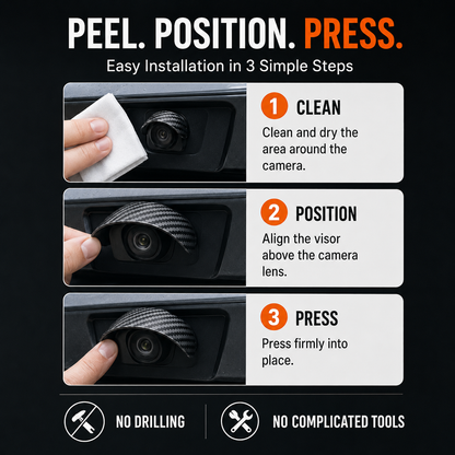🔥 Limited-Time Offer! 49% OFF Car Backup Camera Rain Shield – Carbon Fiber Sun Visor, Protects Rear & Side Camera Lens from Rain & Glare (4/8 PCS)