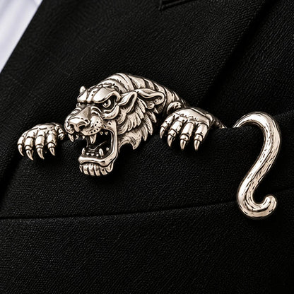 🐊 Luxury Sculpted Alligator Pocket Square – Magnetic Metal Suit Accessory ✨