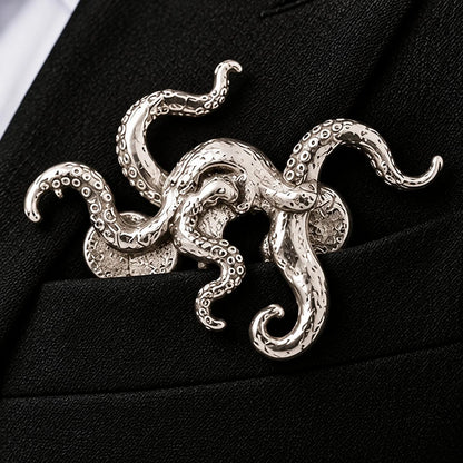 🐊 Luxury Sculpted Alligator Pocket Square – Magnetic Metal Suit Accessory ✨