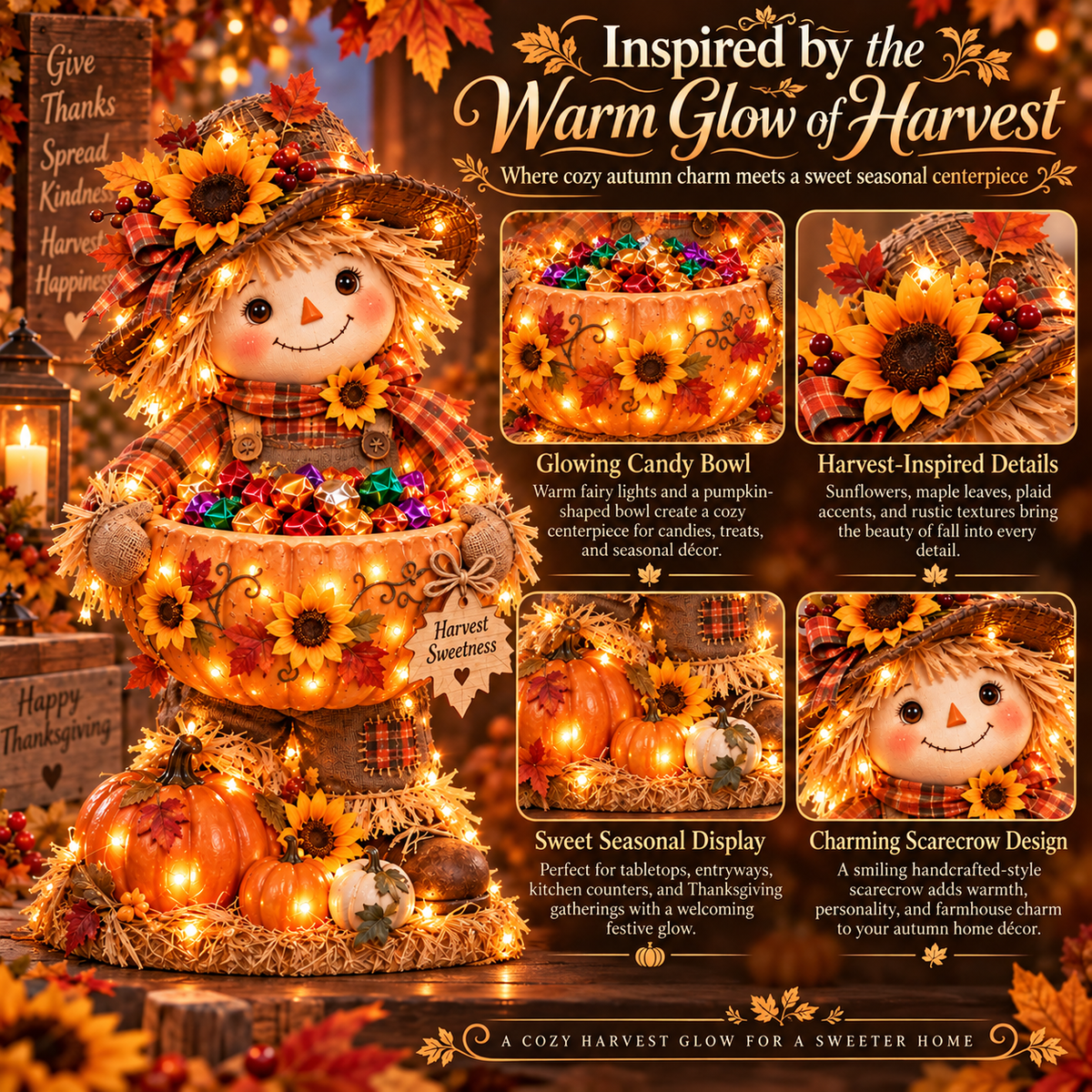 🔥 Limited-Time 49% OFF –– Lighted Scarecrow Candy Bowl