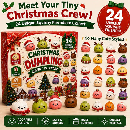 🎁2026 Squishy Advent Calendar – 24 Cute Mini Dumplings for Christmas