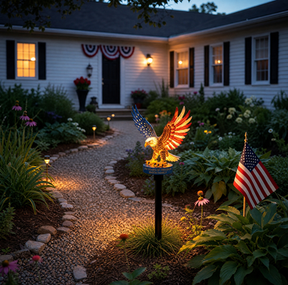 🇺🇸 Celebrate 250 Years of Freedom 🦅 Solar Eagle Garden Stake
