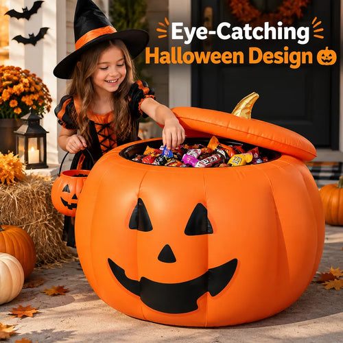🔥 Limited-Time 49% OFF – Inflatable Halloween Pumpkin Bucket – Candy Holder & Party Decor