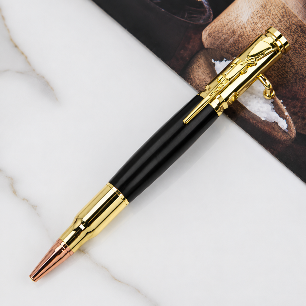 🖊 Handmade Bolt Action Wooden Bullet Pen | Real Wood & Bullet Casing