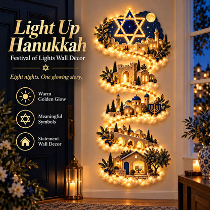 🕎 49% OFF | Glowing Hanukkah Wall Decor – 4 Festival of Lights Designs