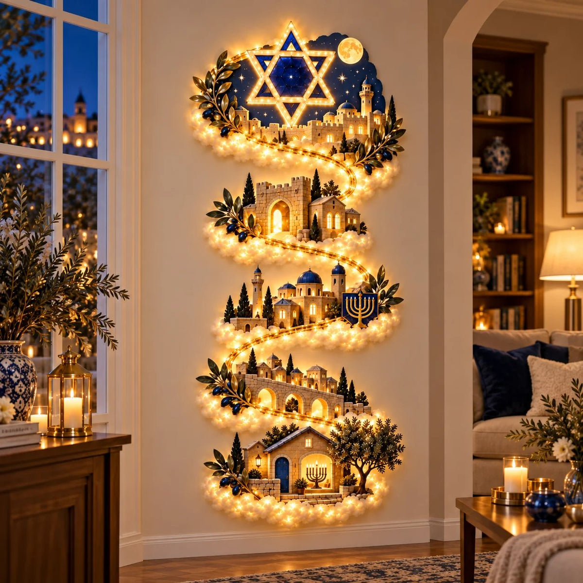 🕎 49% OFF | Glowing Hanukkah Wall Decor – 4 Festival of Lights Designs