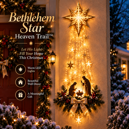 🔥 Free Shipping – Limited-Time Offer! Save 49% ✝️ "Bethlehem Star of Faith™" — Light-Up Nativity Scene Wall Decor