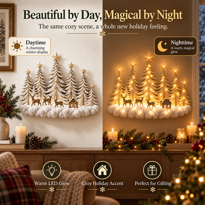🎄 47% OFF | Lighted Deer Forest Wall Decor – Cozy Christmas Glow