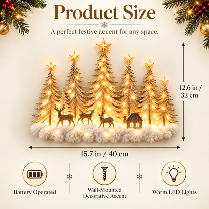 🎄 47% OFF | Lighted Deer Forest Wall Decor – Cozy Christmas Glow