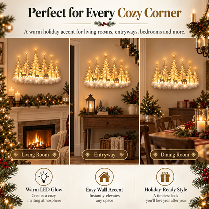 🎄 47% OFF | Lighted Deer Forest Wall Decor – Cozy Christmas Glow