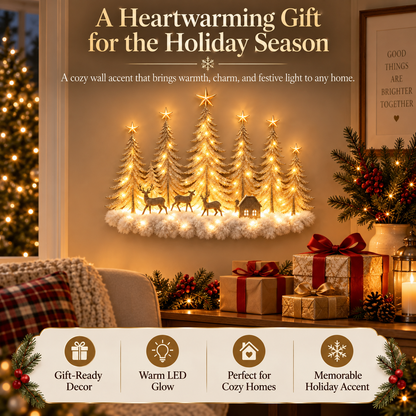 🎄 47% OFF | Lighted Deer Forest Wall Decor – Cozy Christmas Glow