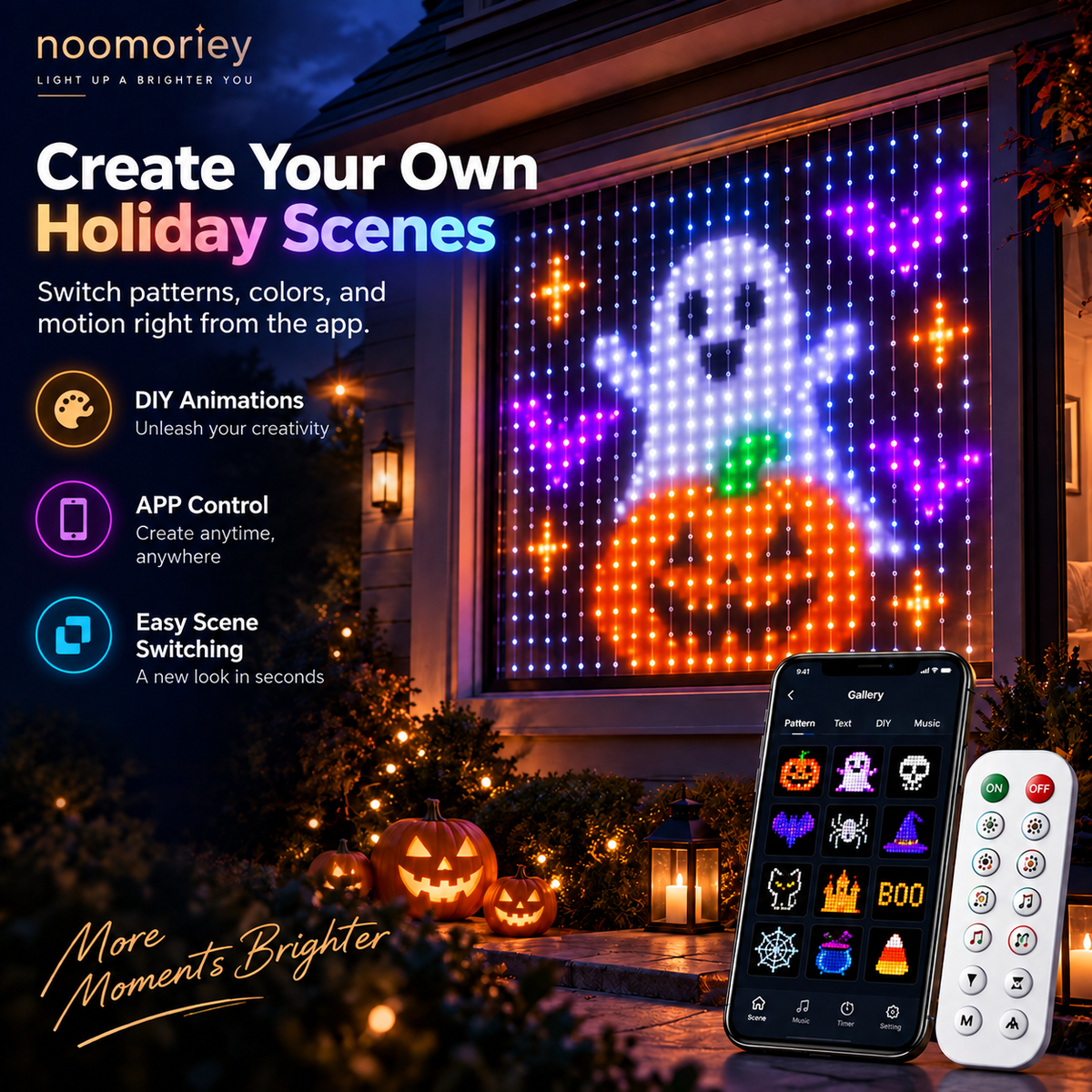 🔥 Limited-Time 49% OFF – Christmas Smart Curtain Lights – App-Controlled RGB Holiday String Lights