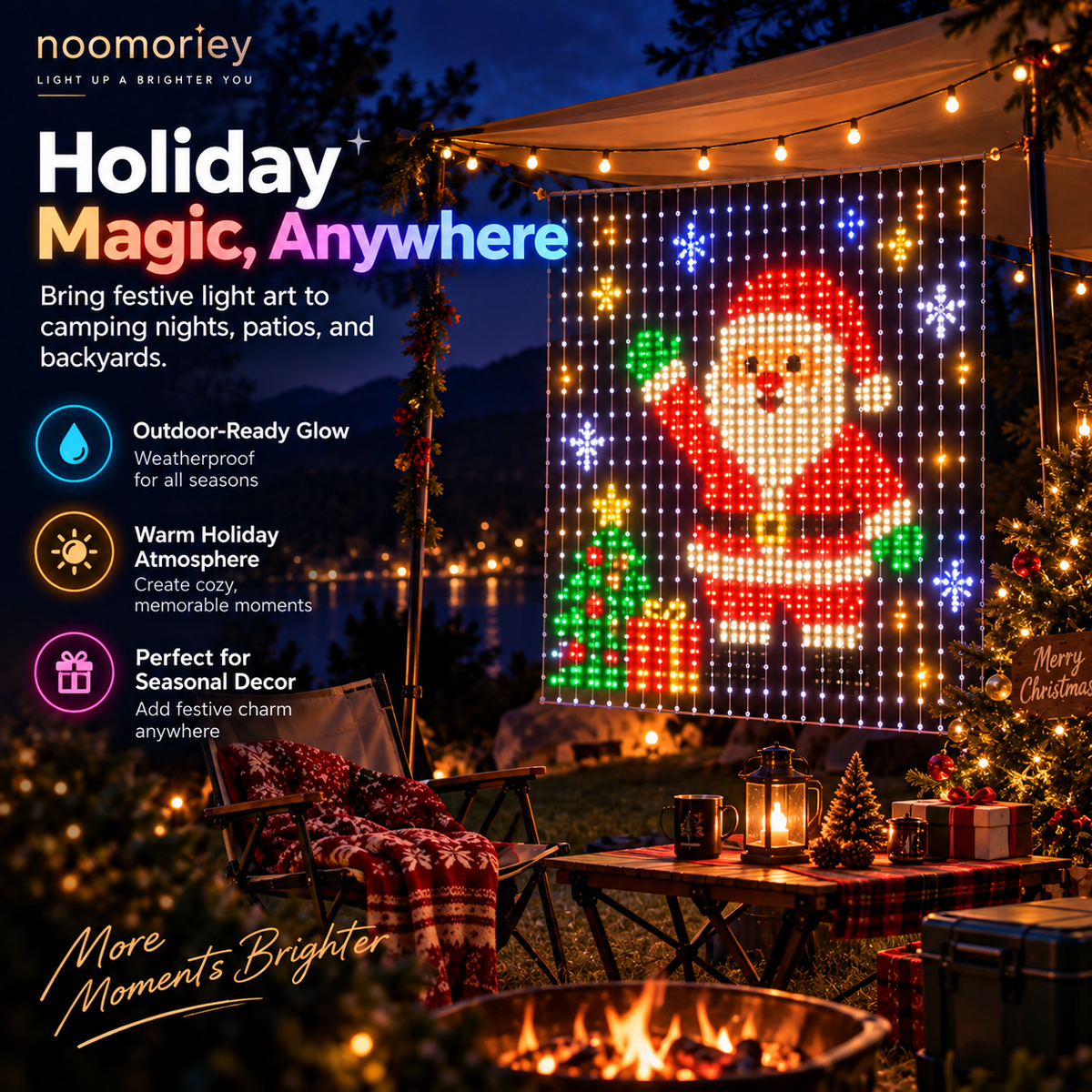 🔥 Limited-Time 49% OFF – Christmas Smart Curtain Lights – App-Controlled RGB Holiday String Lights