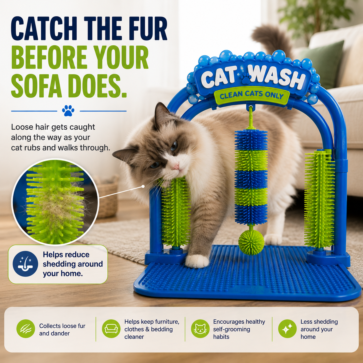 🐾Cat Self-Grooming Arch — Let Your Cat Groom Themselves