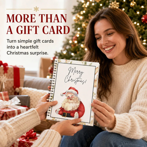 ⏰ Limited-Time Christmas Deal –Gift Card Book for Cards, Cash & Notes 🎄