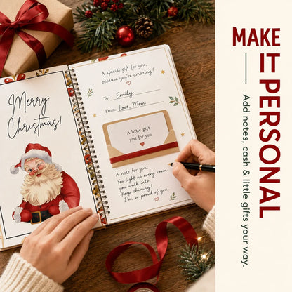 ⏰ Limited-Time Christmas Deal –Gift Card Book for Cards, Cash & Notes 🎄