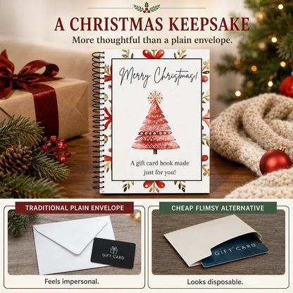 ⏰ Limited-Time Christmas Deal –Gift Card Book for Cards, Cash & Notes 🎄