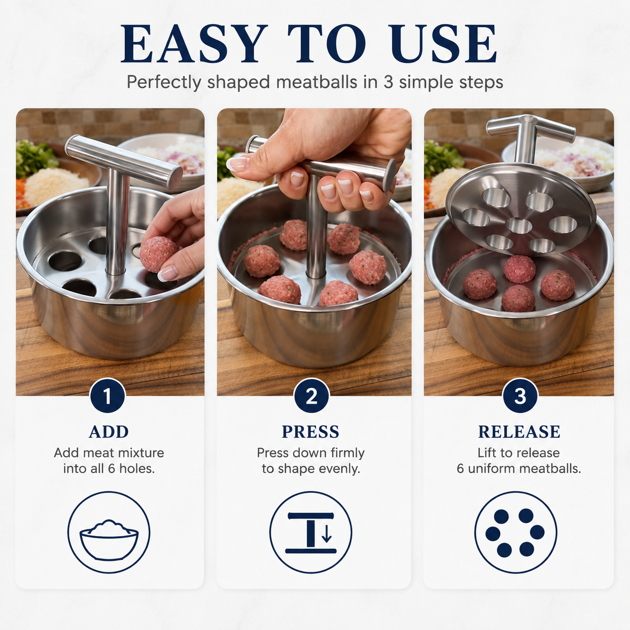 🔥 Limited-Time 50% OFF! Stainless Steel Meatball Shaper – Make Perfect Meatballs Fast & Easy 🍖✨