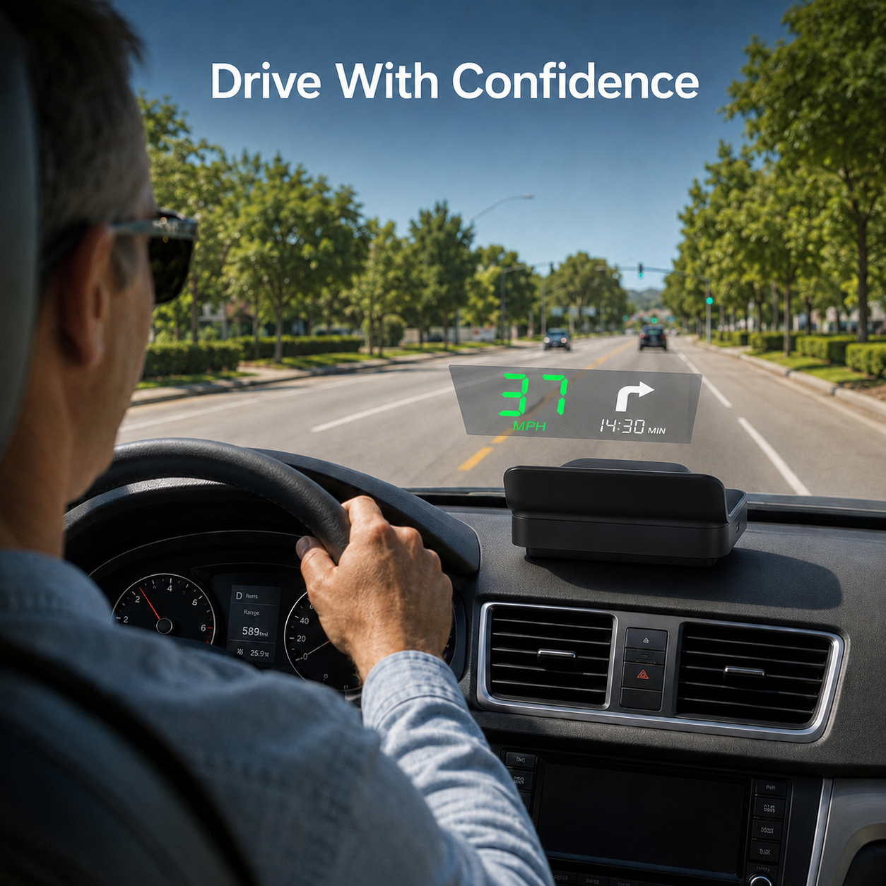 🔥 Limited-Time Offer! Smart Car Head Up Display Holographic Windshield Projector with GPS Speedometer