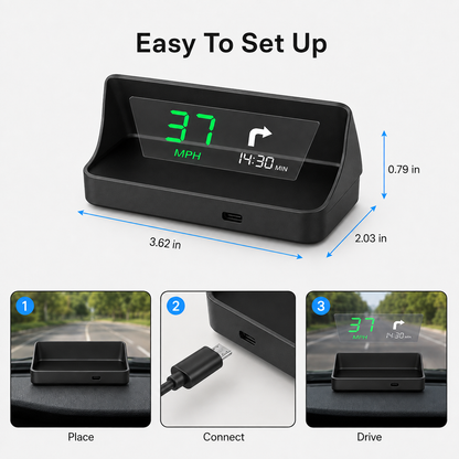 🔥 Limited-Time Offer! Smart Car Head Up Display Holographic Windshield Projector with GPS Speedometer