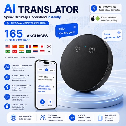 🔥 Limited-Time Offer! AI Pocket Translator – Real-Time Two-Way Voice Translation in 165+ Languages