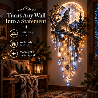 ⏳ Last Day 50% OFF-🐺🌕 Bring the Wild Night Home – Wolf Moon Starfall Light