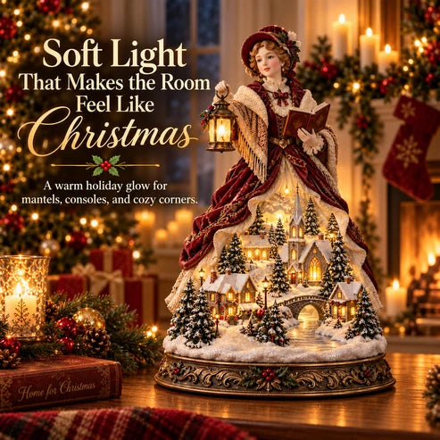 Last Day 49% OFF 🎄 Victorian Caroler Christmas Glow™ – Lighted Village Lady Tabletop Decor