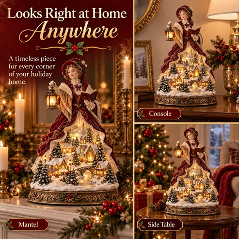 Last Day 49% OFF 🎄 Victorian Caroler Christmas Glow™ – Lighted Village Lady Tabletop Decor