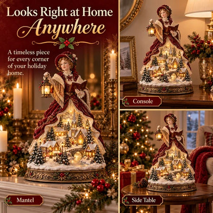 Last Day 49% OFF 🎄 Victorian Caroler Christmas Glow™ – Lighted Village Lady Tabletop Decor