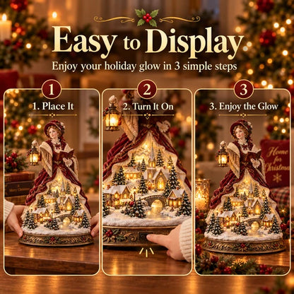 Last Day 49% OFF 🎄 Victorian Caroler Christmas Glow™ – Lighted Village Lady Tabletop Decor