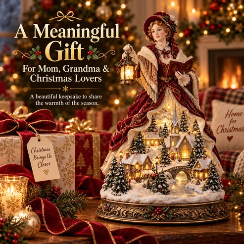 Last Day 49% OFF 🎄 Victorian Caroler Christmas Glow™ – Lighted Village Lady Tabletop Decor