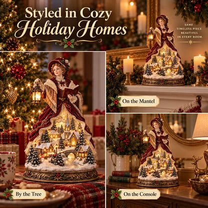 Last Day 49% OFF 🎄 Victorian Caroler Christmas Glow™ – Lighted Village Lady Tabletop Decor