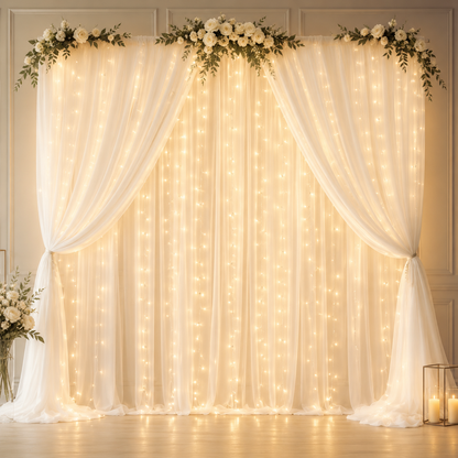 ✨ 34% OFF | Dreamy Tulle Curtain Lights Set – Turn Any Room Into a Glowing Backdrop