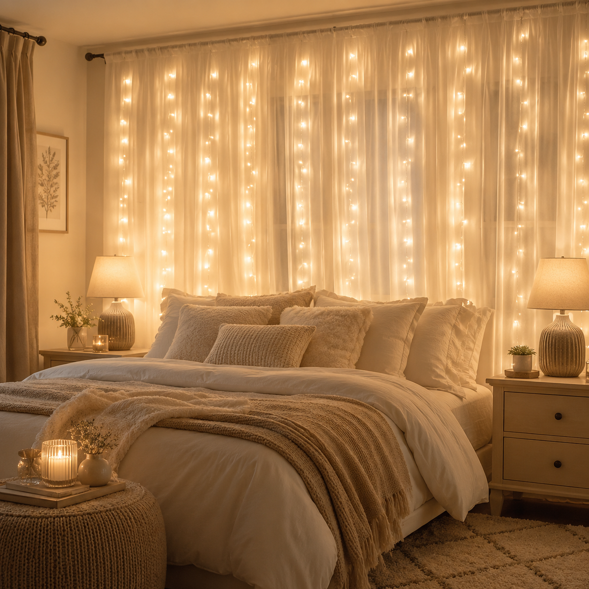 ✨ 34% OFF | Dreamy Tulle Curtain Lights Set – Turn Any Room Into a Glowing Backdrop