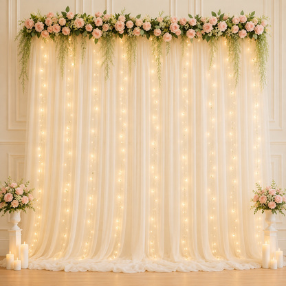 ✨ 34% OFF | Dreamy Tulle Curtain Lights Set – Turn Any Room Into a Glowing Backdrop