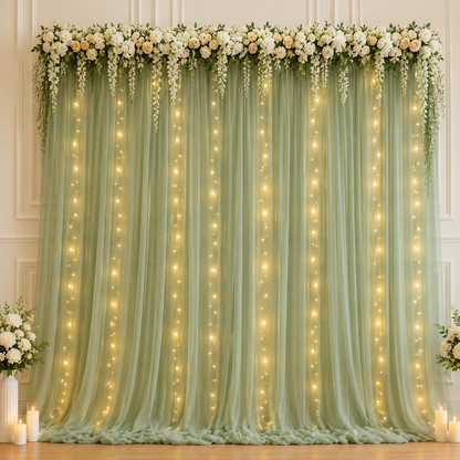 ✨ 34% OFF | Dreamy Tulle Curtain Lights Set – Turn Any Room Into a Glowing Backdrop