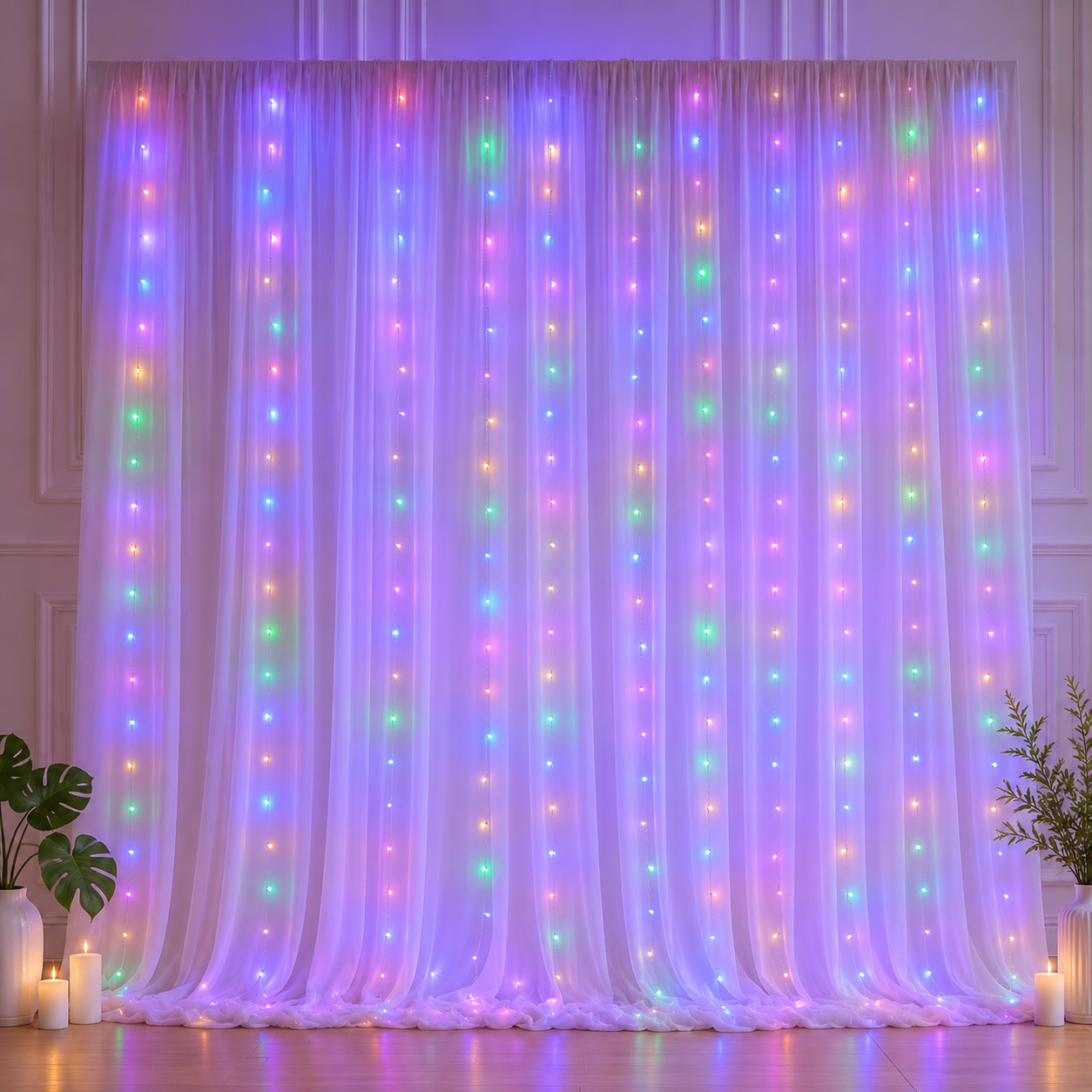 ✨ 34% OFF | Dreamy Tulle Curtain Lights Set – Turn Any Room Into a Glowing Backdrop