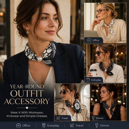 ✨ 50% OFF | Magnetic Pearl Scarf Necklace – Snap On, Style Instantly 🧣