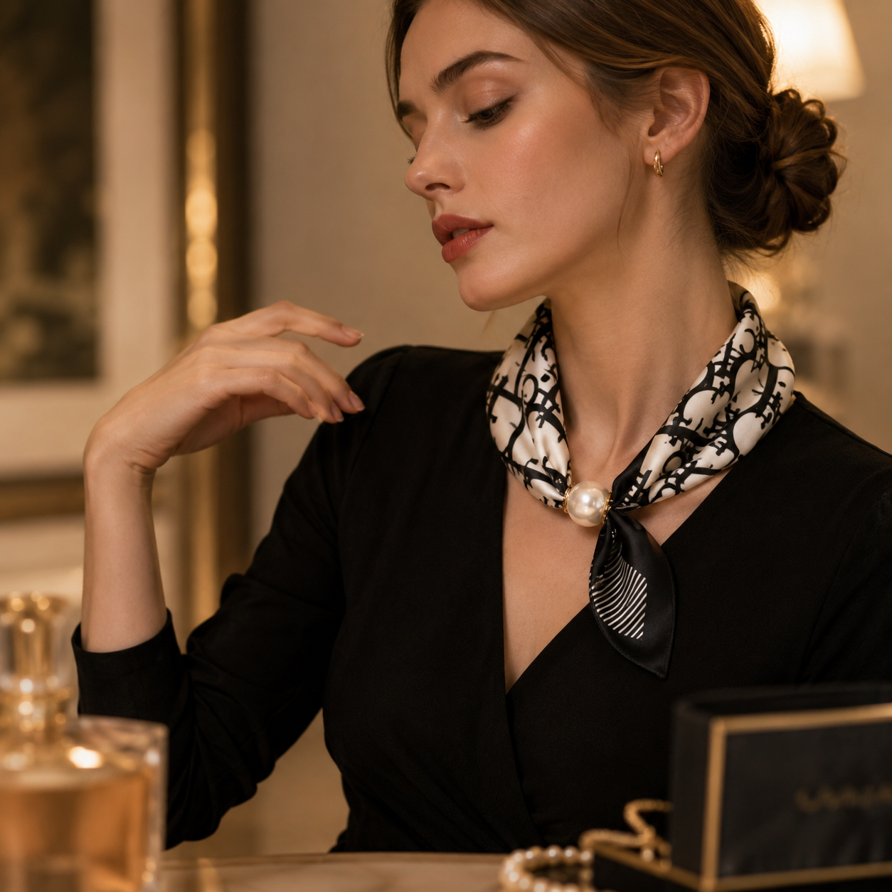 ✨ 50% OFF | Magnetic Pearl Scarf Necklace – Snap On, Style Instantly 🧣