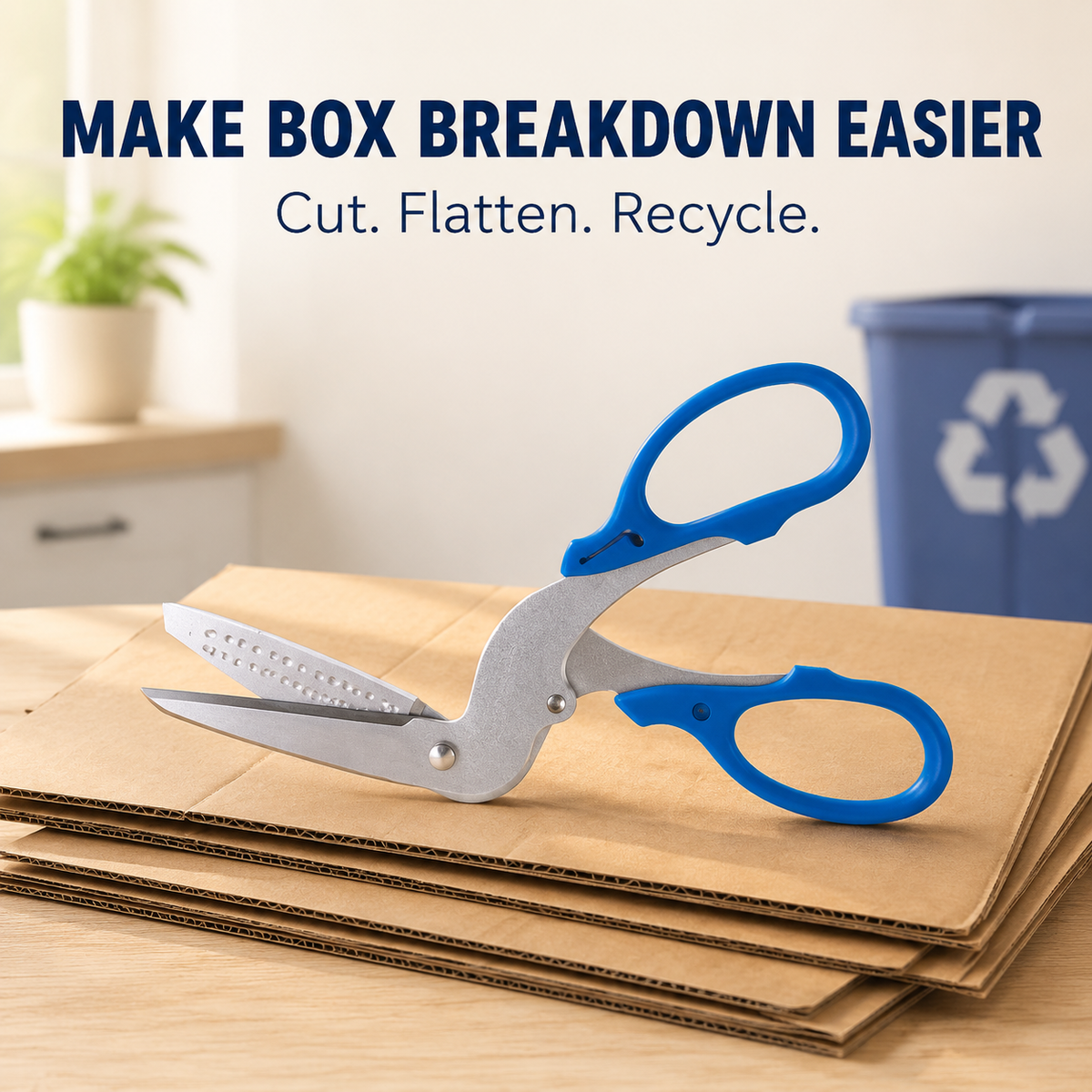 ⚡Anti-Jam Multi-Purpose Cardboard Scissors – Cut Boxes, Tape & Labels with Less Struggle