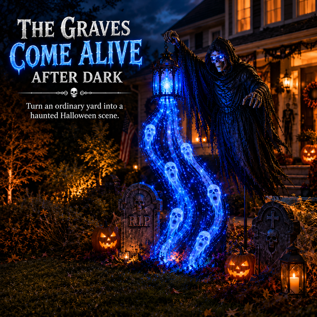 👻 50% OFF | Solar Halloween Spirit-Cascade Garden Lights – 6 Haunted Characters to Choose From