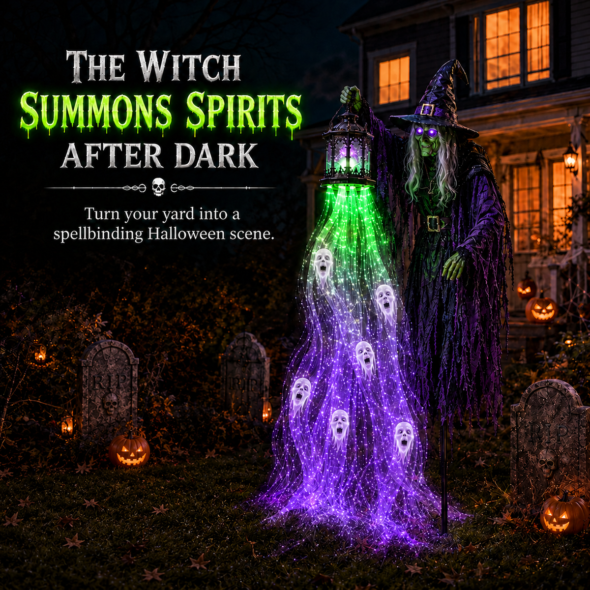 👻 50% OFF | Solar Halloween Spirit-Cascade Garden Lights – 6 Haunted Characters to Choose From