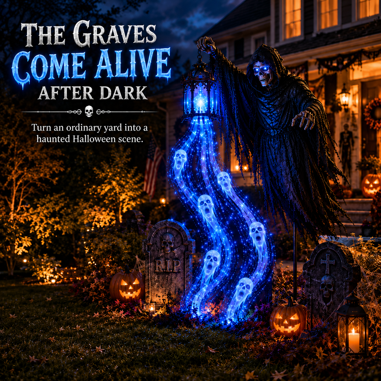 👻 50% OFF | Solar Halloween Spirit-Cascade Garden Lights – 6 Haunted Characters to Choose From