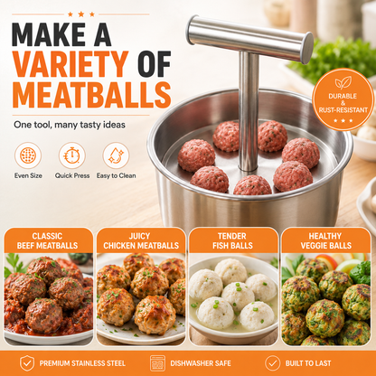 🔥 Limited-Time 50% OFF! Stainless Steel Meatball Shaper – Make Perfect Meatballs Fast & Easy 🍖✨