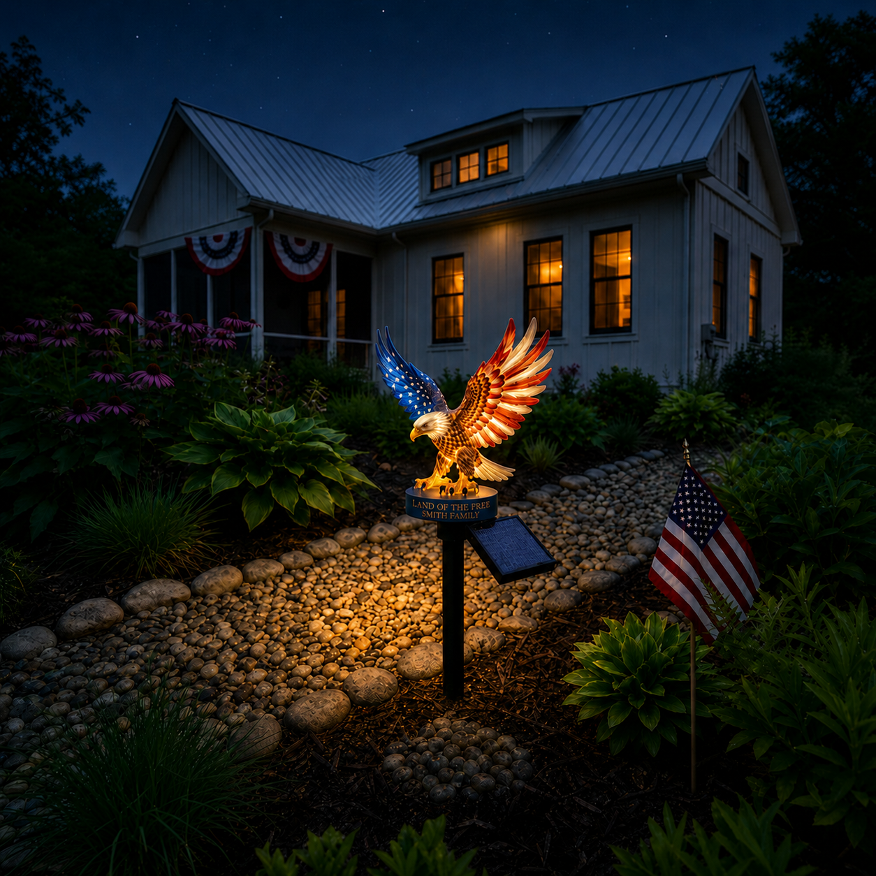 🇺🇸 Celebrate 250 Years of Freedom 🦅 Solar Eagle Garden Stake
