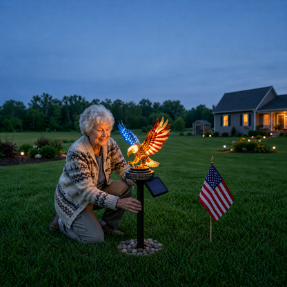 🇺🇸 Celebrate 250 Years of Freedom 🦅 Solar Eagle Garden Stake