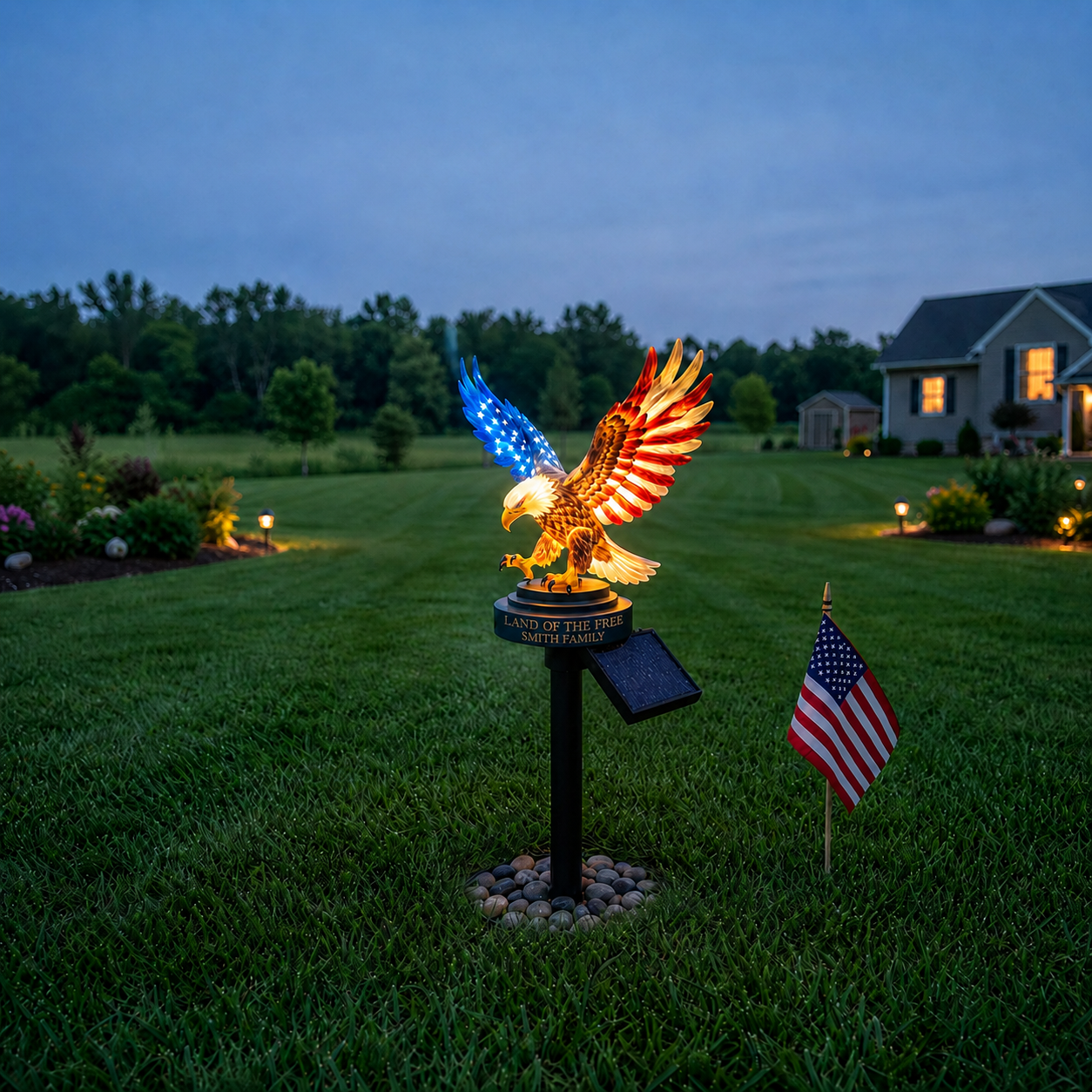 🇺🇸 Celebrate 250 Years of Freedom 🦅 Solar Eagle Garden Stake