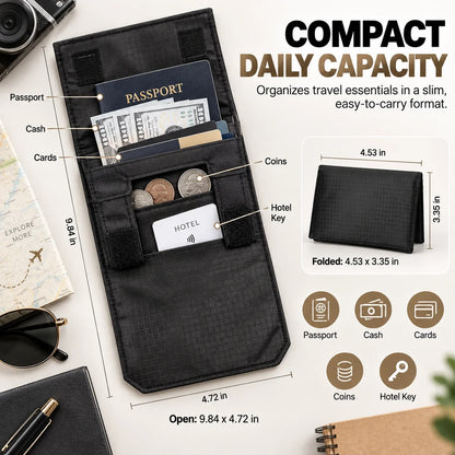 Hidden Travel Belt Wallet & Passport Pouch | Slim Under-Clothes Pocket