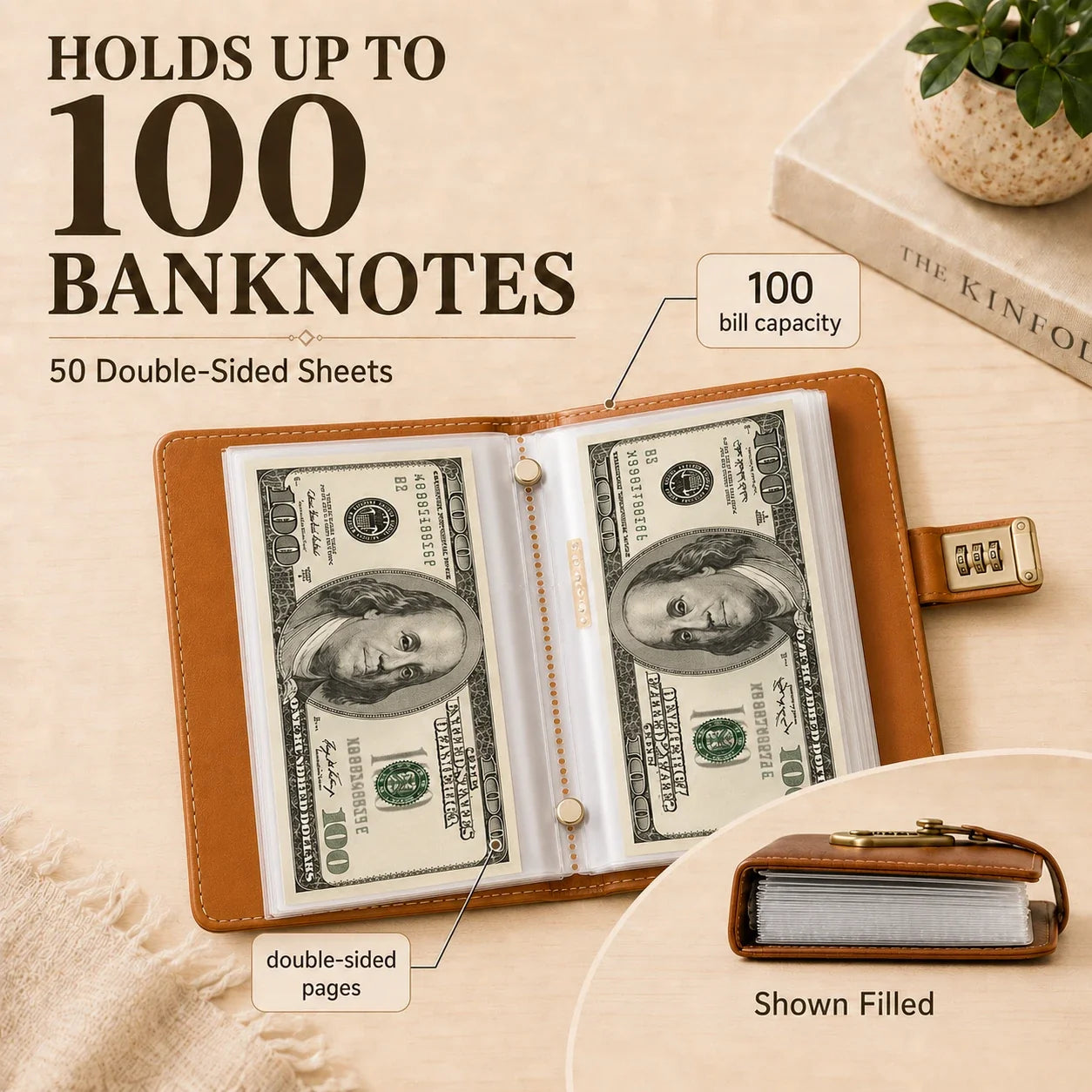 ⏰ Today Only—🔐 Locking Banknote Collection Book – Securely Holds Up to 100 Bills