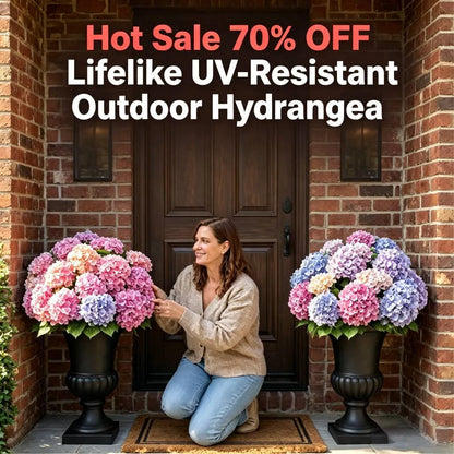 🔥🔥 Limited-Time Offer! 49% OFF -🔥Artificial Outdoor Hydrangea Flowers - UV resistant, Waterproof, Windproof